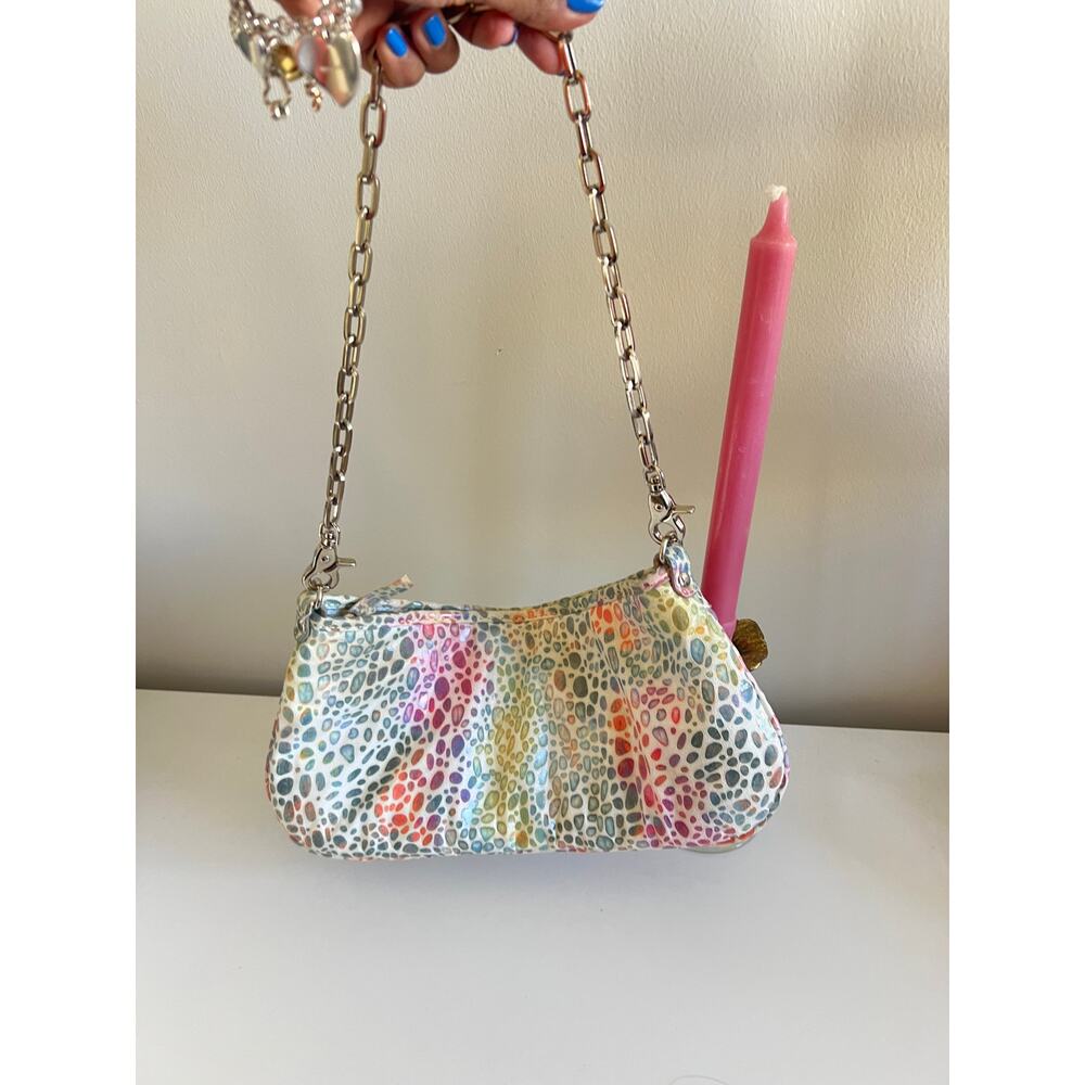 Sondra Robert SR2 Multi Color pastel giraffe print Y2K chain shoulder bag - Picture 2 of 12
